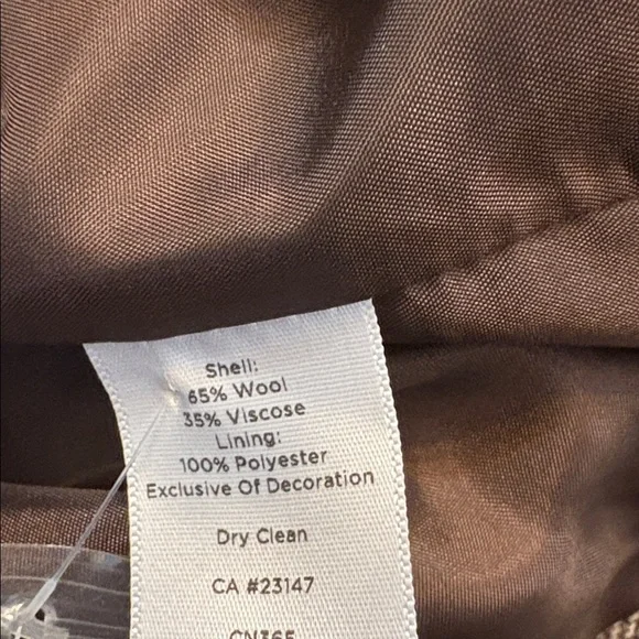 Talbots Wool Blend Paisley Embroidered Beaded Blazer Jacket Brown 14 EUC - Picture 7 of 9